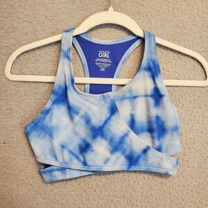 Athleta Girl's Bali Blue Tie Dye Bikini Top Large 12
